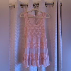Studio Y Sheer Floral Pink Dress Size Medium